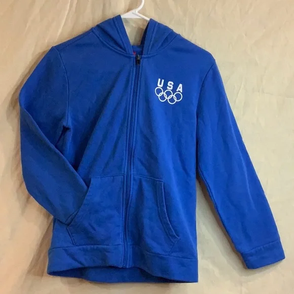 Team Apparel 2020 Tokyo Olympic Blue Zip-Up Hoodie Sweatshirt - Picture 1 of 7
